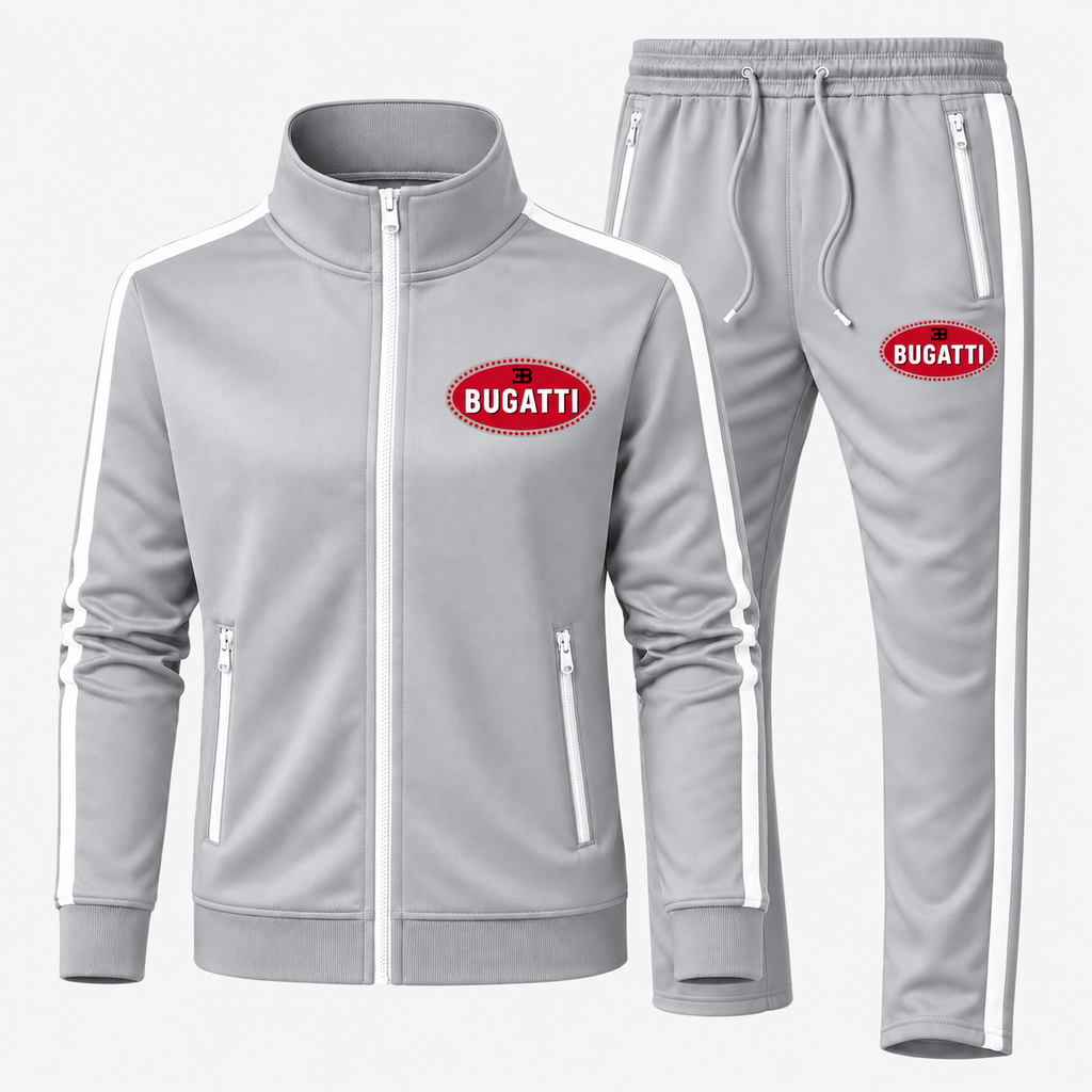 Bugatti tracksuit Gray front left thigh heat transfer