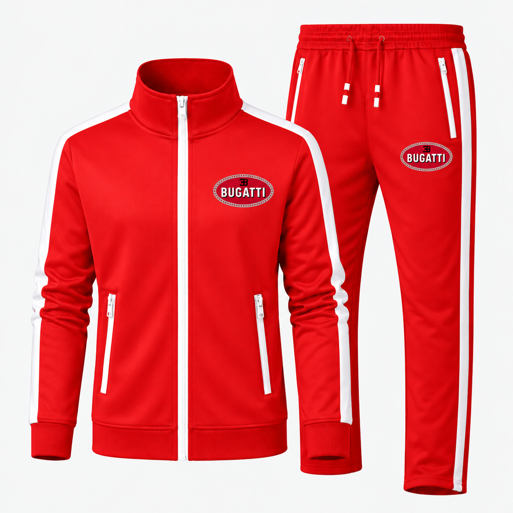 Bugatti tracksuit Red front left thigh heat transfer