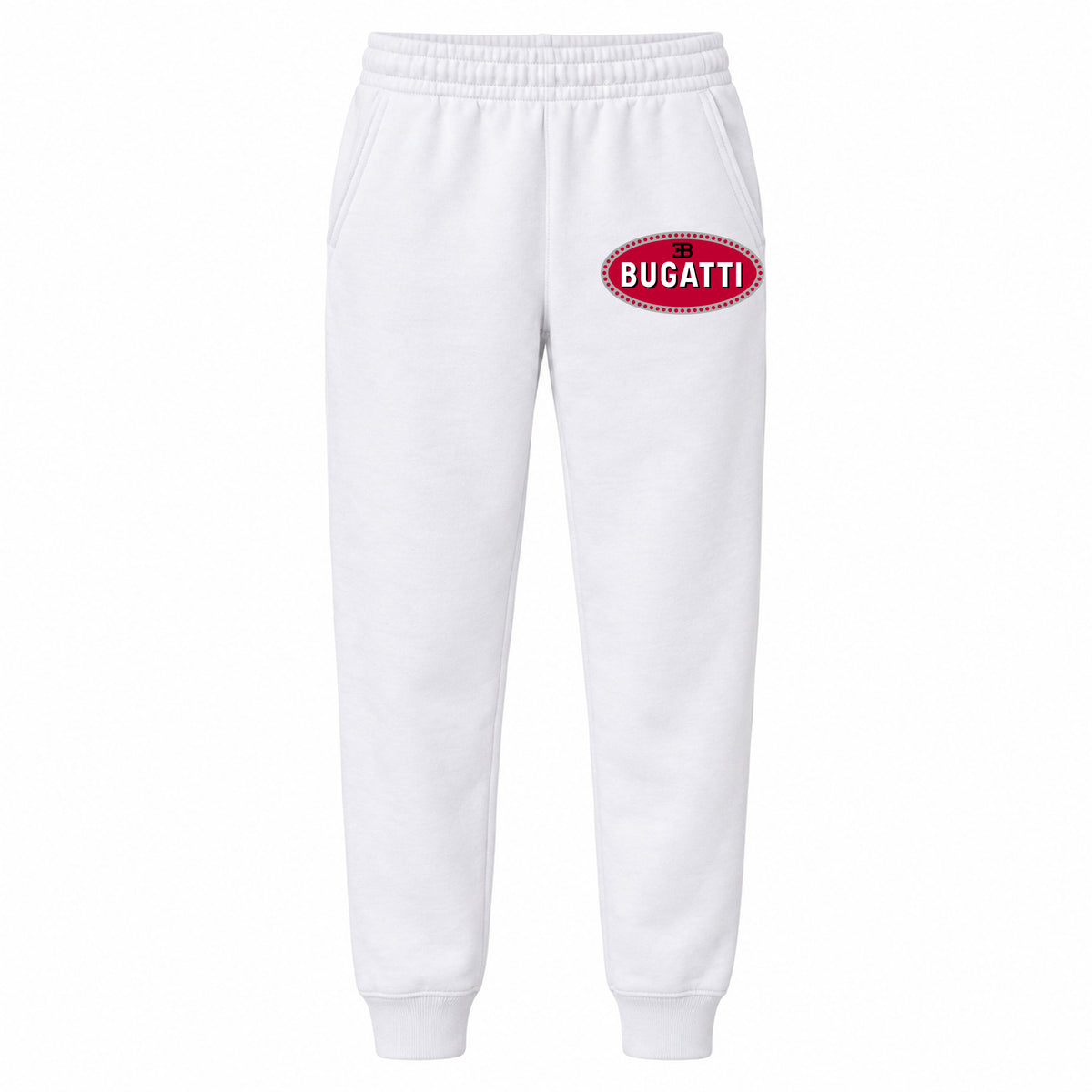 Bugatti youth jogger sweatpants in White, Youth Large ages 10–12