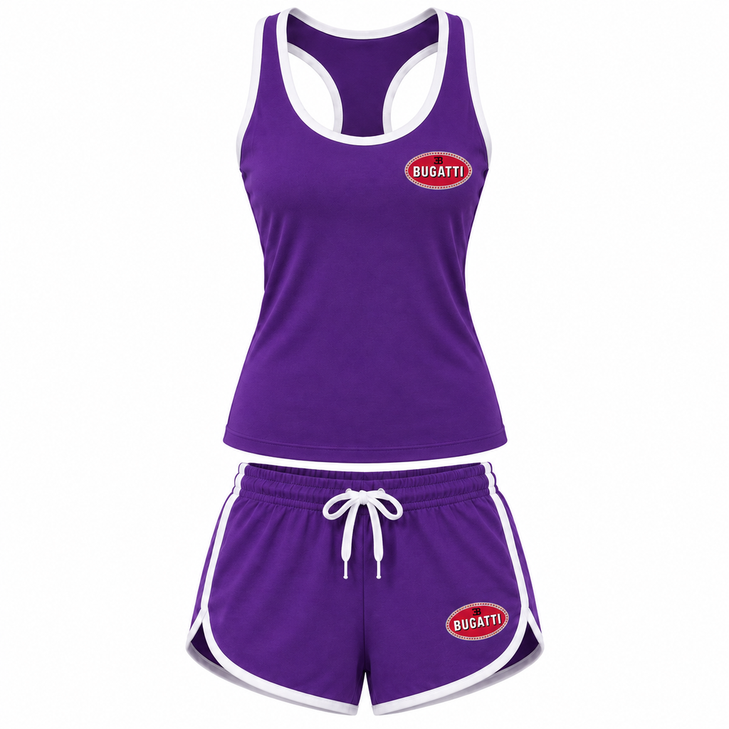 Women's Bugatti tanktop and shorts set Purple front