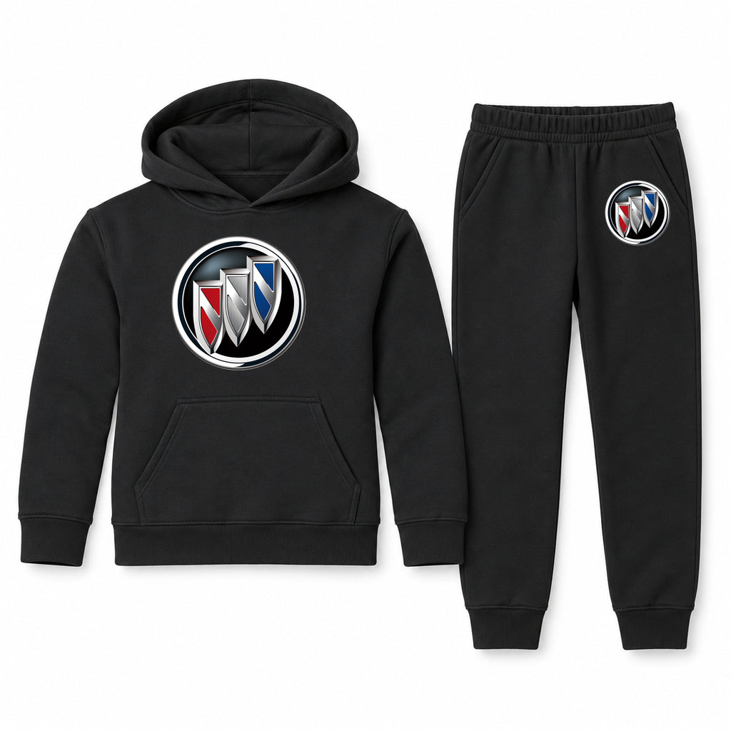 Buick youth hoodie jogger set, Black, Youth Large ages 10–12