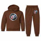 Buick youth hoodie jogger set, Brown, Youth Large ages 10–12