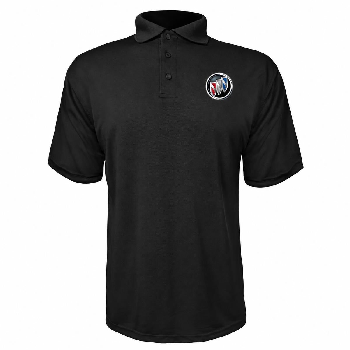 Buick polyester polo — Black — source logo on left chest