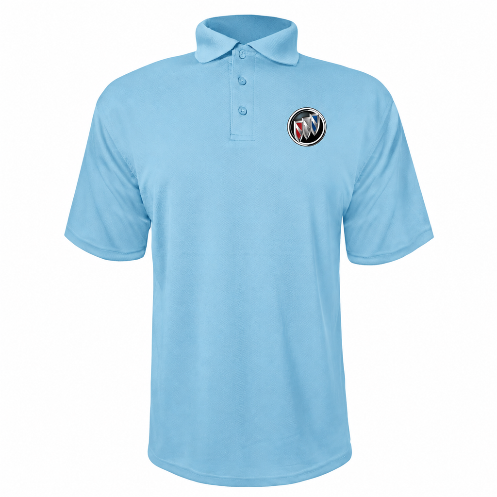 Buick polyester polo — Carolina Blue — source logo on left chest