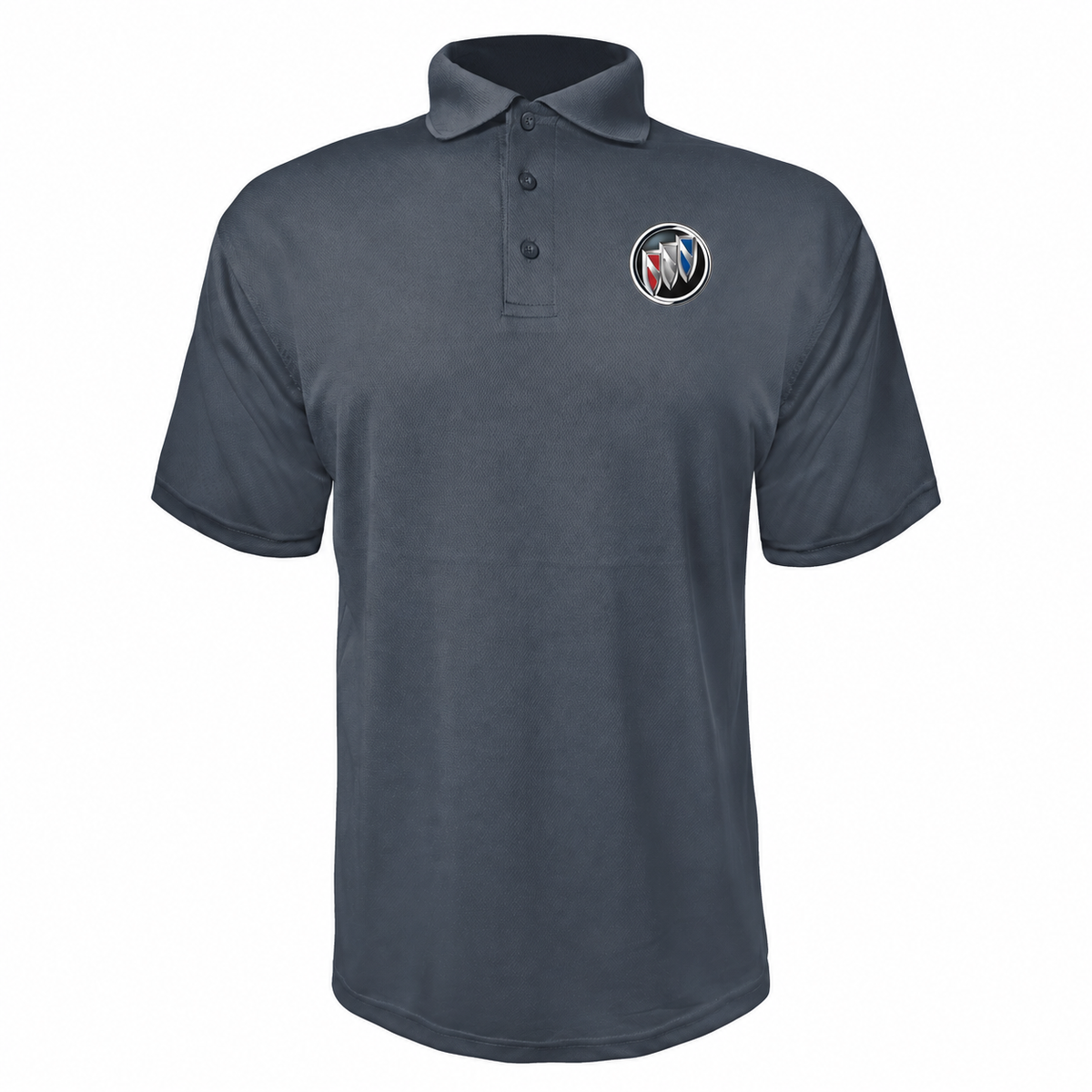 Buick polyester polo — Charcoal — source logo on left chest