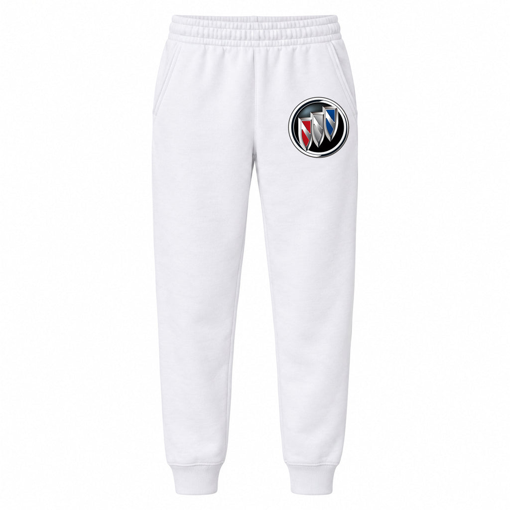 Buick youth jogger sweatpants in White, Youth Large ages 10–12