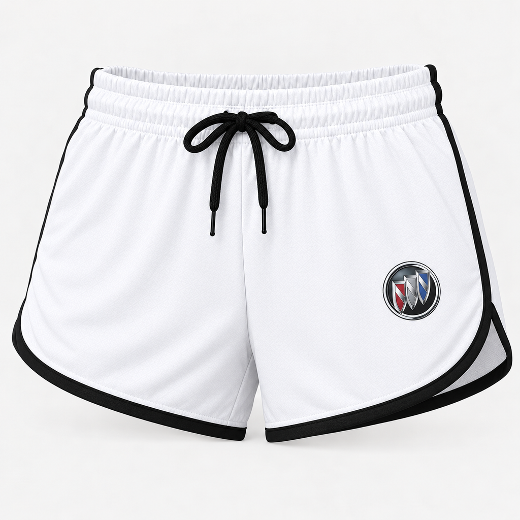 Buick women's tanktop and shorts set Shorts detail | Color: White |