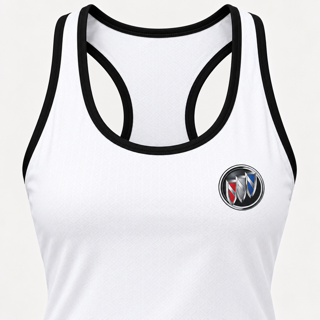 Buick women's tanktop and shorts set Tank detail | Color: White |