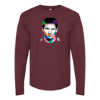 Men's Lionel Messi Face Art Soccer Long Sleeve T-Shirt