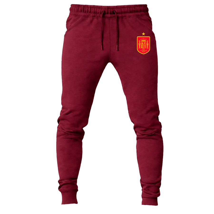 Men's Spain Red Logo National Soccer Team Joggers Sweatpants