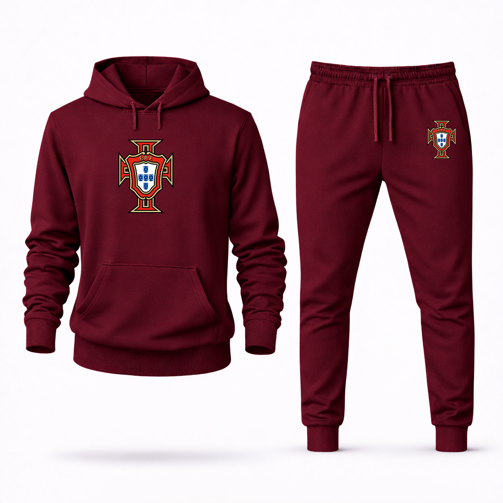 Men's Portugal National Soccer Team Hoodie Joggers Set