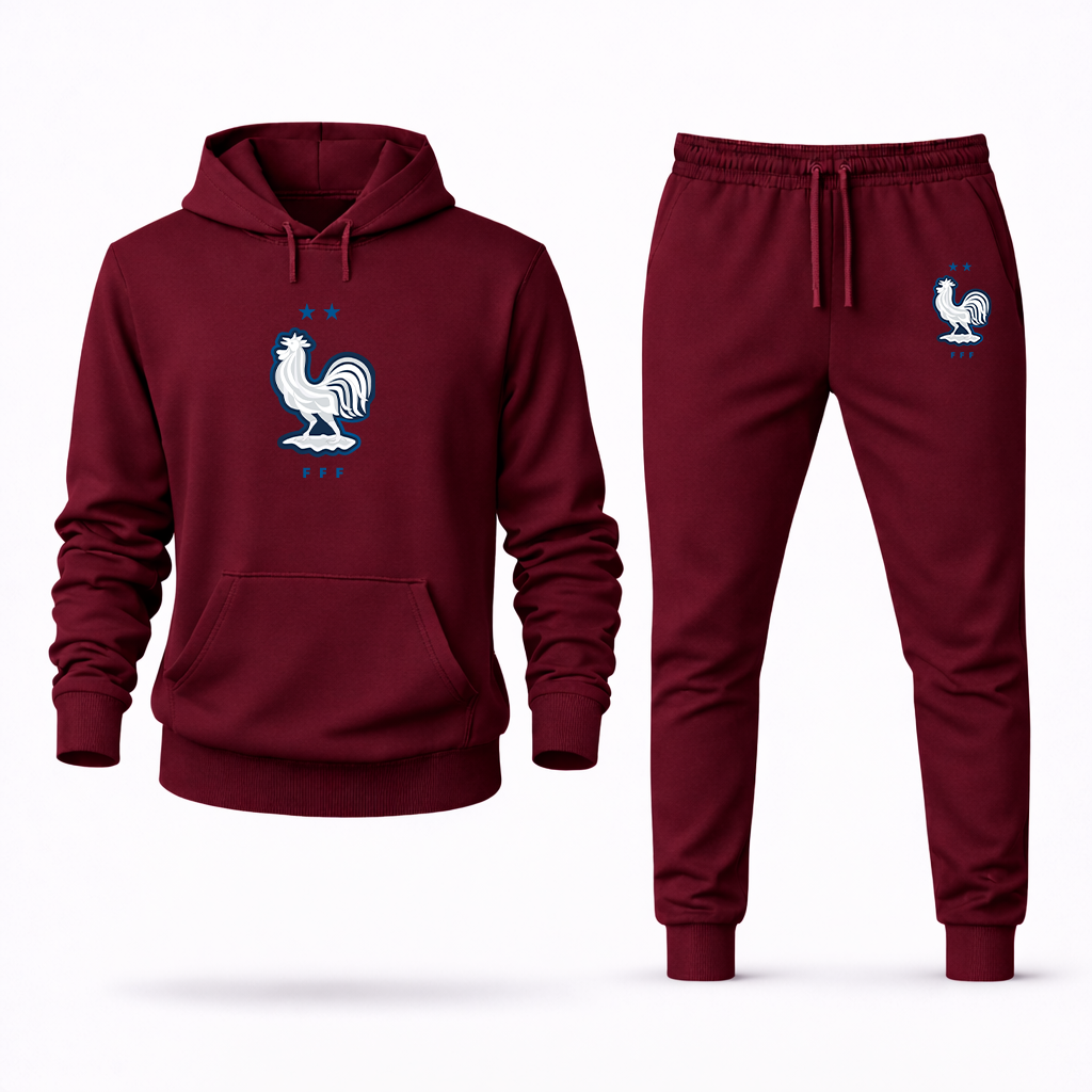 Men's France National Soccer Team  Logo Hoodie Joggers Set