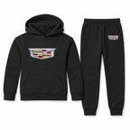 Cadillac youth hoodie jogger set, Black, Youth Large ages 10–12
