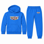 Cadillac youth hoodie jogger set, Blue, Youth Large ages 10–12