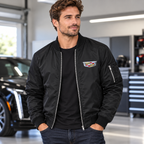 Men’s Cadillac Car Lightweight Bomber Jacket | Color: Black | Image 5