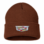Men's Cadillac Beanie Hat — Brown — clean front main