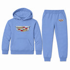 Cadillac youth hoodie jogger set, Carolina Blue, Youth Large ages 10–12