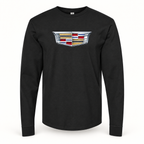 Men’s Cadillac Car Cotton Long Sleeve T-Shirt | Color: Black | Image 2