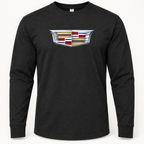 Men’s Cadillac Car Cotton Long Sleeve T-Shirt | Color: Black | Image 4