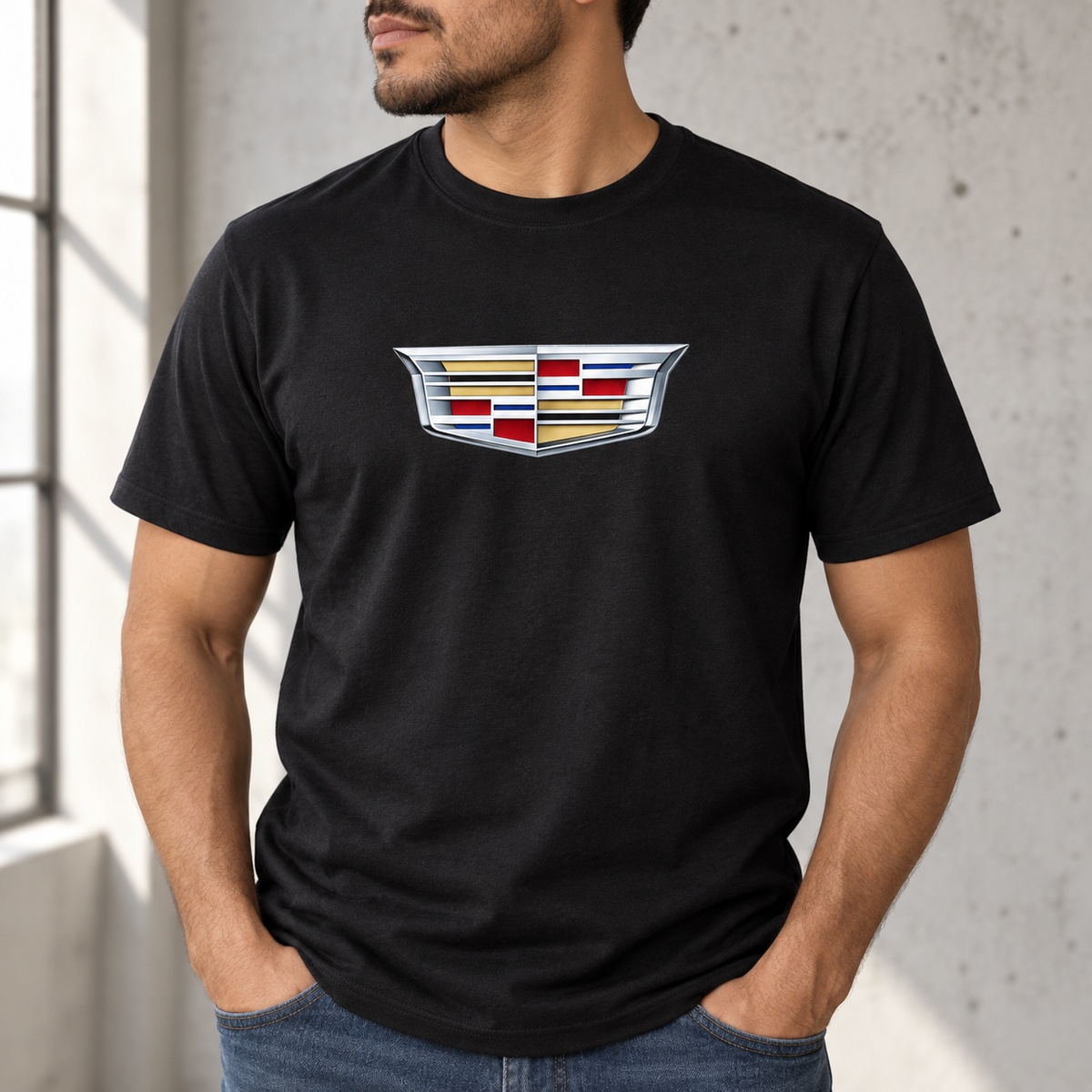 Cadillac Cotton T-Shirt | Color: Black | Image 2 | Garment Detail