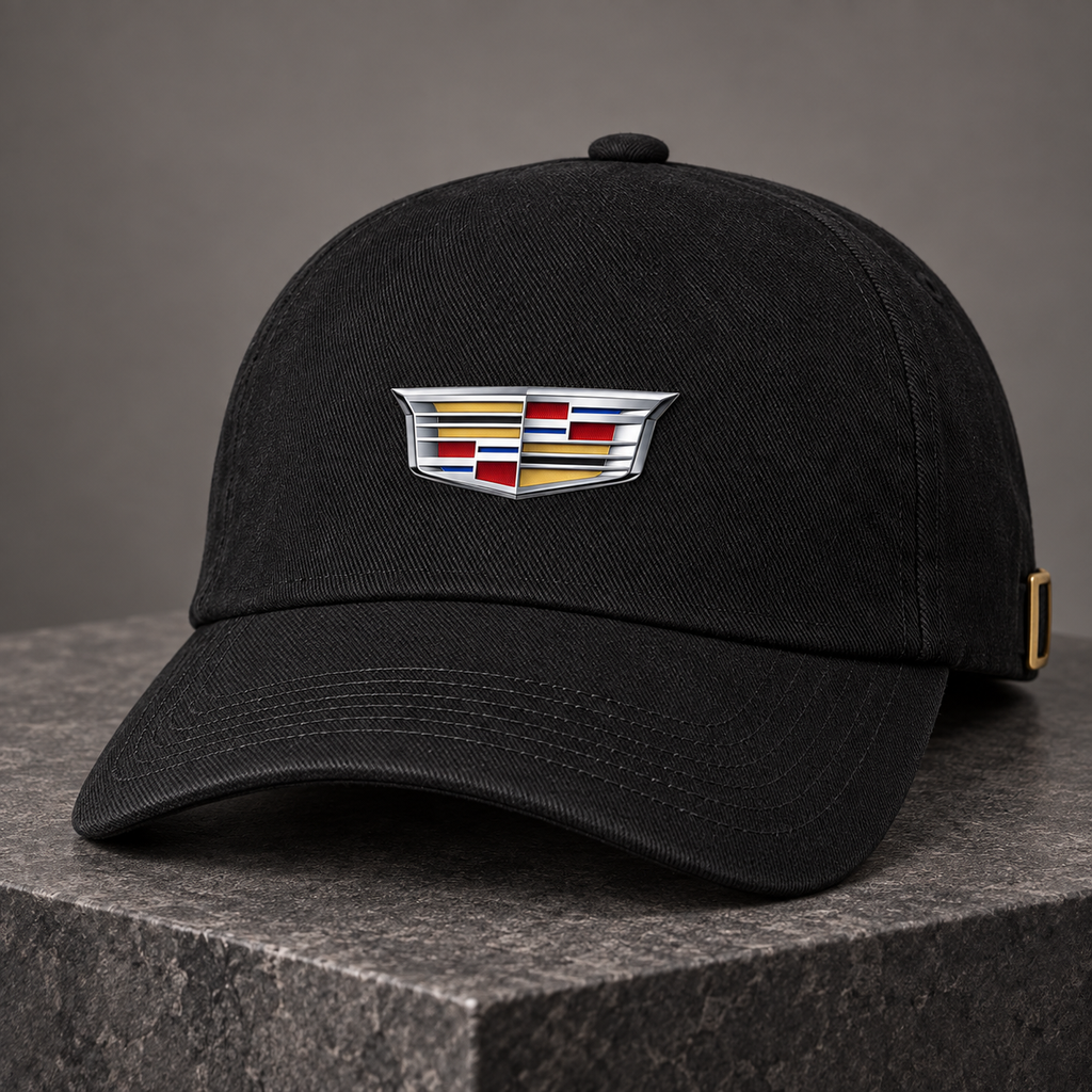 Cadillac Dad Baseball Cap | Color: Black | Image 1 | Studio Product Closeup