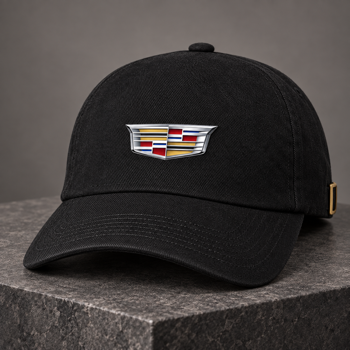 Cadillac Dad Baseball Cap | Color: Black | Image 1 | Studio Product Closeup