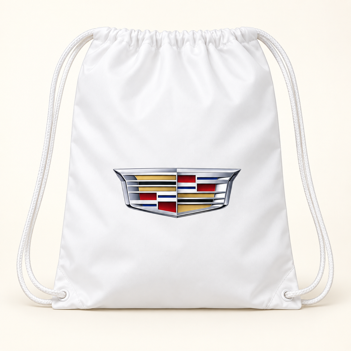 Cadillac Car Drawstring Bag | Color: White | Image 1