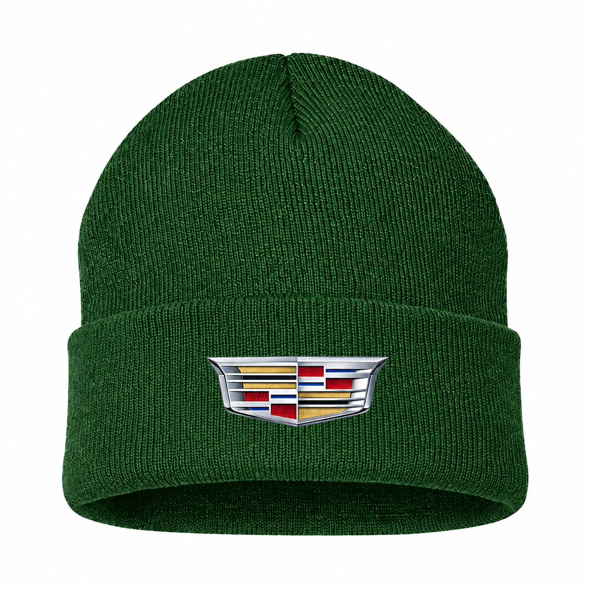 Men's Cadillac Beanie Hat — Forest Green — clean front main
