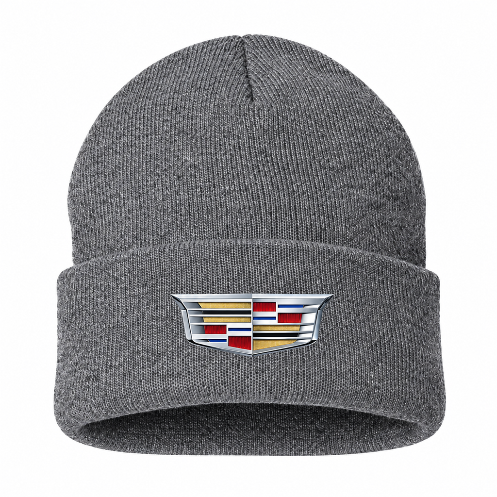 Men's Cadillac Beanie Hat — Gray — clean front main