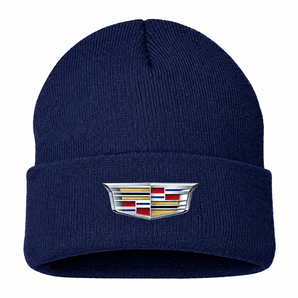 Men's Cadillac Beanie Hat — Navy — clean front main