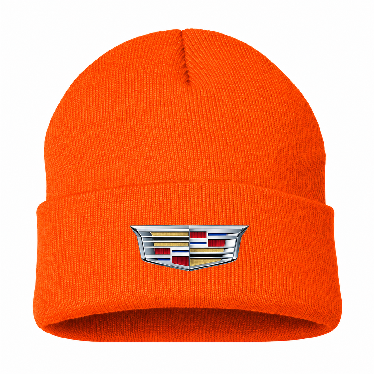 Men's Cadillac Beanie Hat — Orange — clean front main