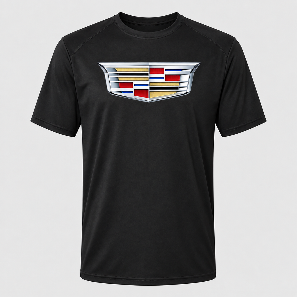 Cadillac polyester T-shirt — Black — original logo