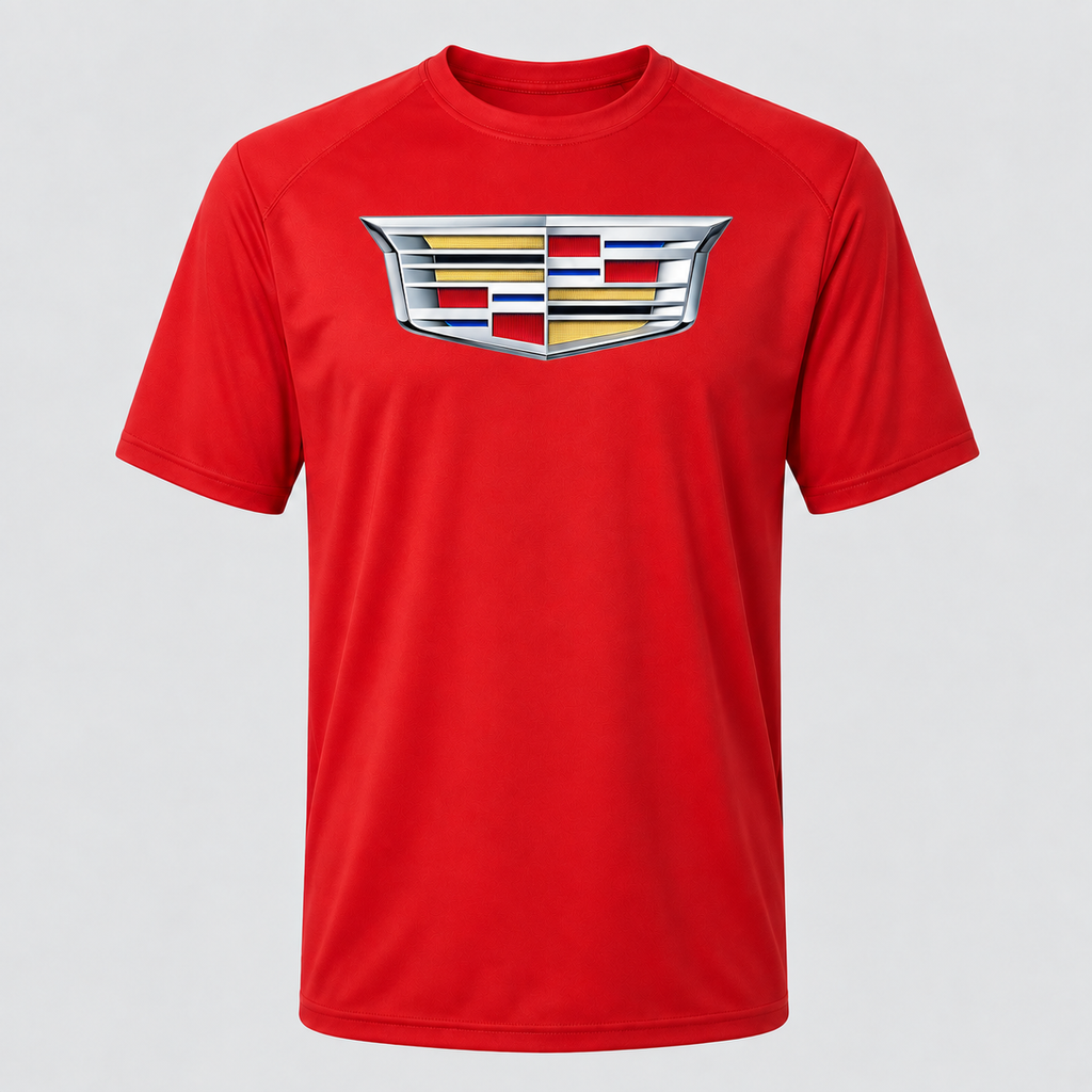 Cadillac polyester T-shirt — Red — original logo