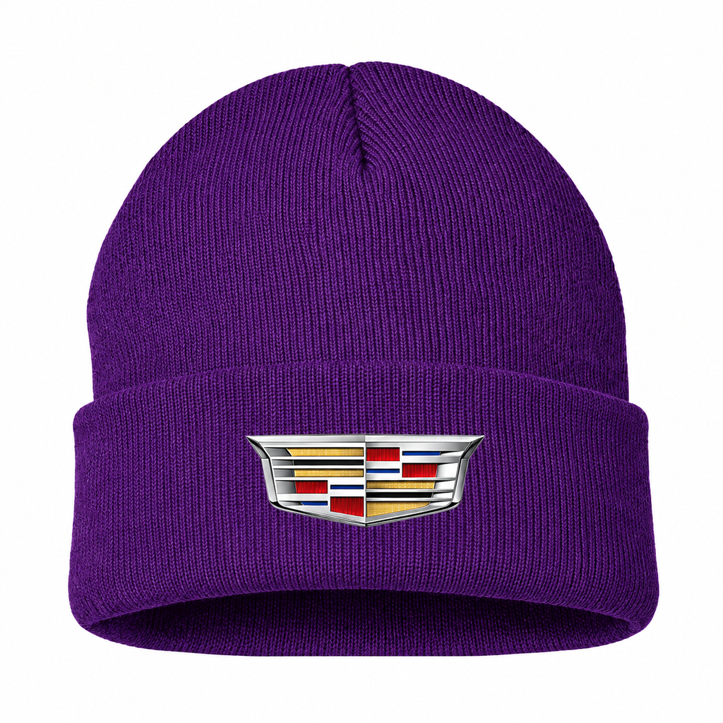 Men's Cadillac Beanie Hat — Purple — clean front main