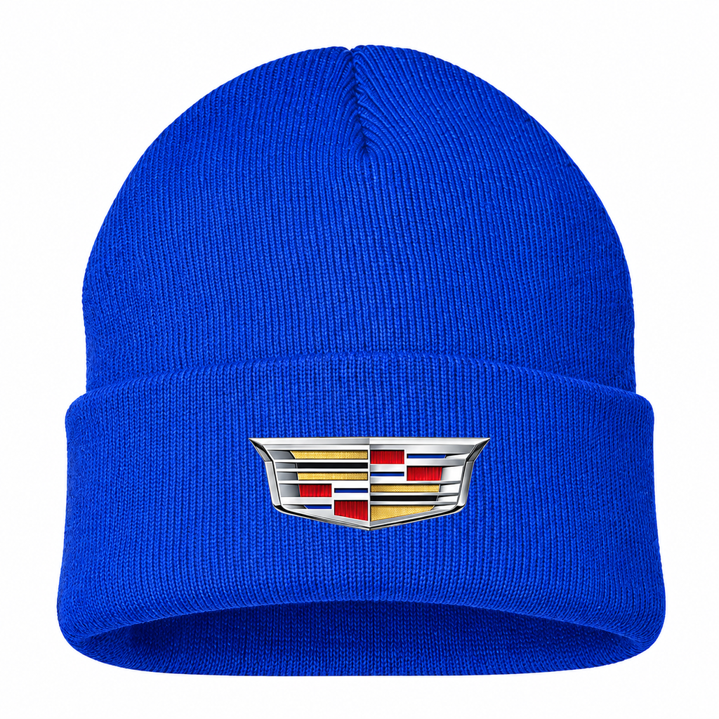 Men's Cadillac Beanie Hat — Royal Blue — clean front main