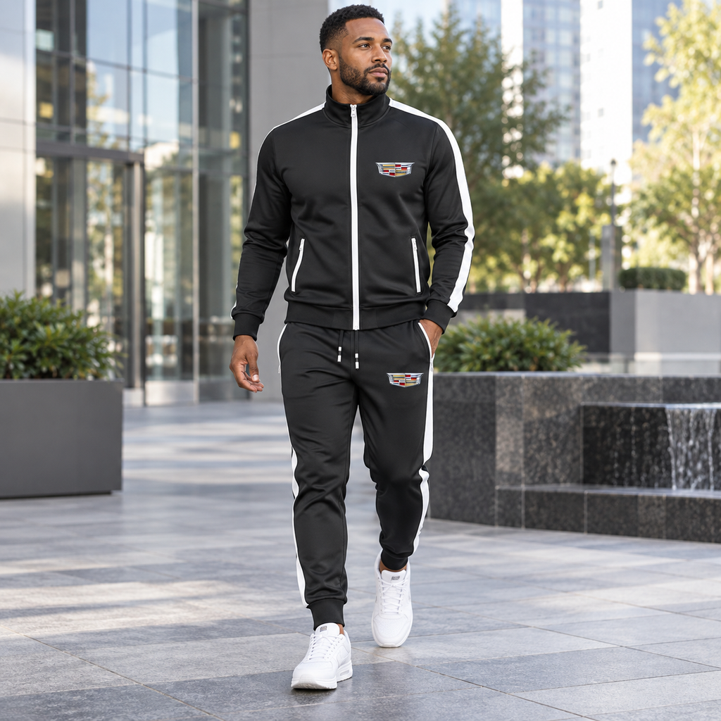 Men's Cadillac Car Dri-Fit TrackSuit | Color: Black | Image 1