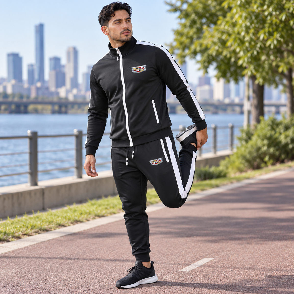 Men's Cadillac Car Dri-Fit TrackSuit | Color: Black | Image 3