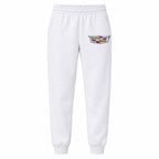 Cadillac youth jogger sweatpants in White, Youth Large ages 10–12