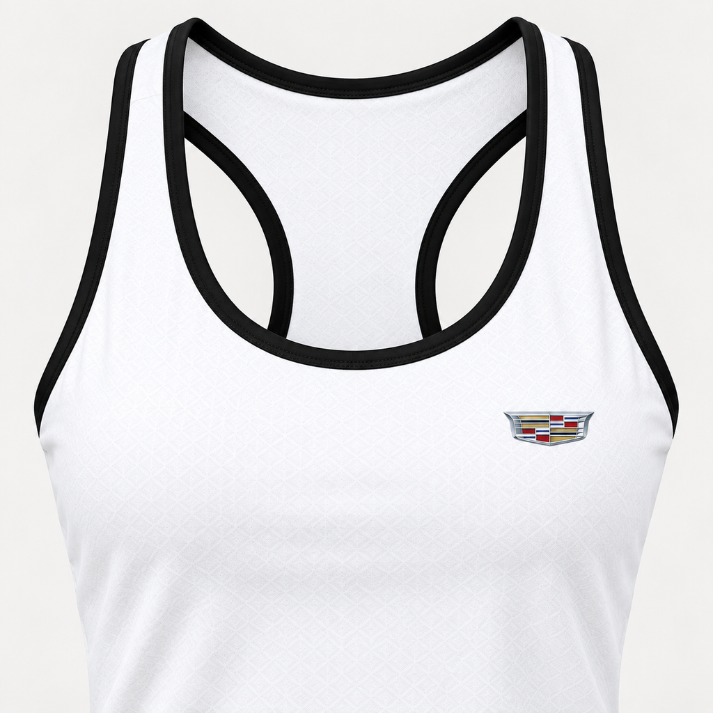 Cadillac women's tanktop and shorts set Tank detail | Color: White |