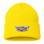 Men's Cadillac Beanie Hat — Yellow — clean front main