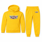 Cadillac youth hoodie jogger set, Yellow, Youth Large ages 10–12