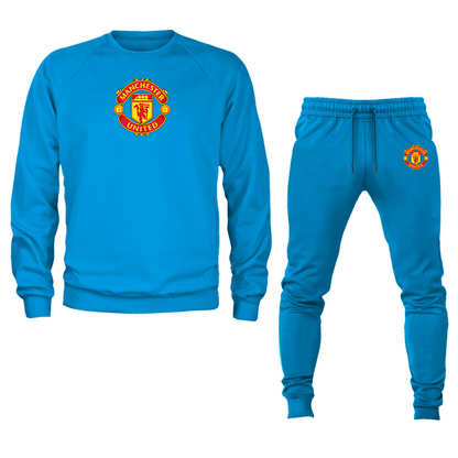 Men’s Manchester United Soccer Soccer Logo Crewneck Sweatshirt Joggers Suit