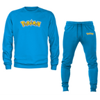 Men's Pokemon Cartoon Crewneck Sweatshirt Joggers Suit