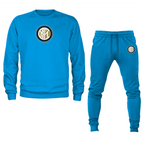 Men's Inter Milan Soccer Logo Crewneck Sweatshirt Joggers Suit
