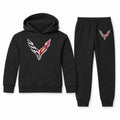 Chevrolet Corvette youth hoodie jogger set, Black, Youth Large ages 10–12