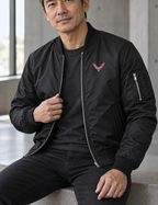 Chevrolet Corvette Bomber Jacket | Color: Black | Image 2 | Garment Detail