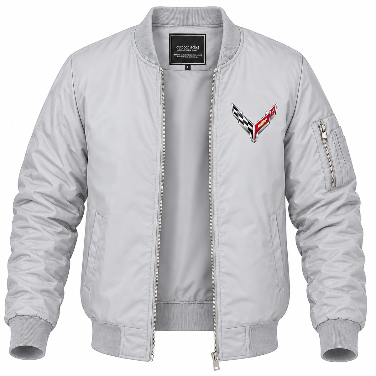 Chevrolet Corvette Grey bomber front left chest heat transfer