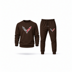 Men's Chevrolet Corvette Sweatshirt Joggers Set | Color: Brown | Main