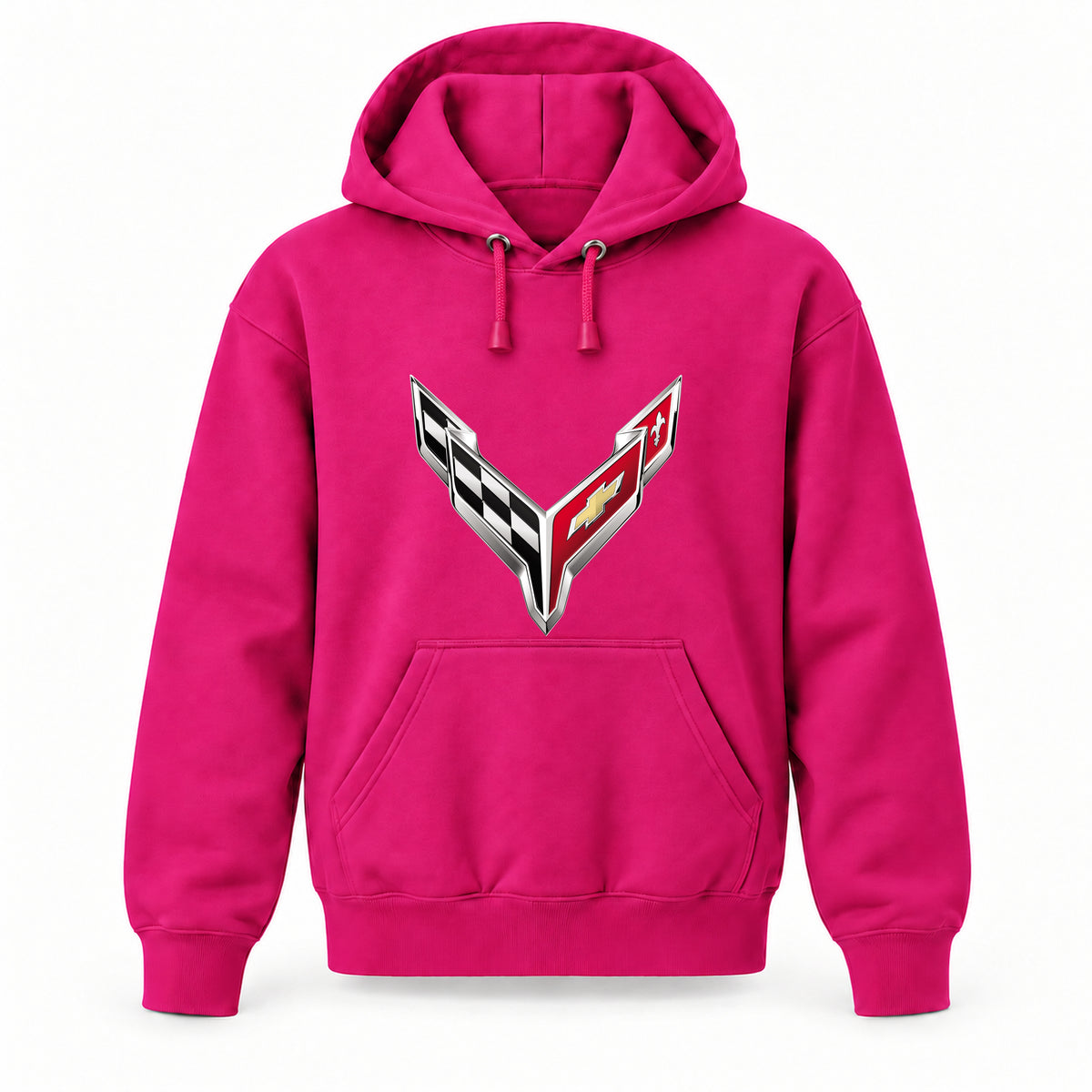 Chevrolet Corvette - Youth Large Hoodie (Ages 10–12) | Color: Hot Pink
