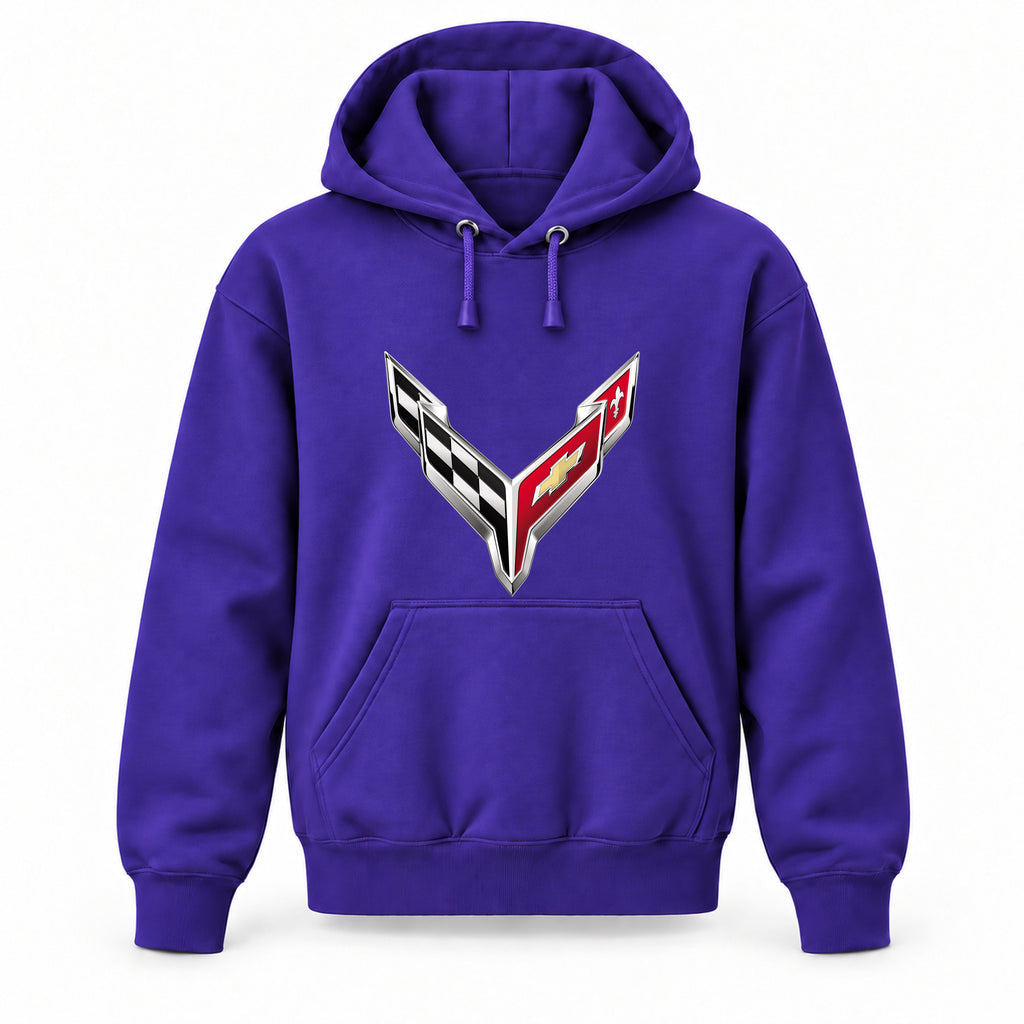 Chevrolet Corvette - Youth Large Hoodie (Ages 10–12) | Color: Purple
